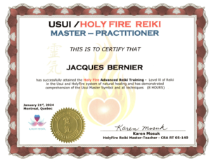 Certification Holy Fire Master