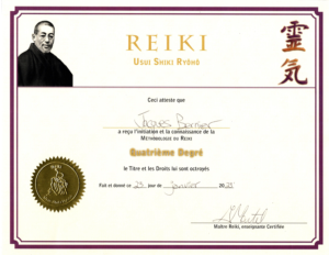 Certification Reiki Usui 4